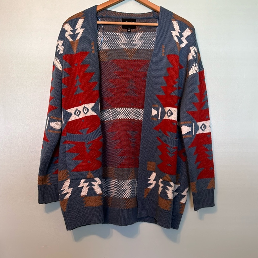 Heimish Aztec Oversized Open Front Cardigan